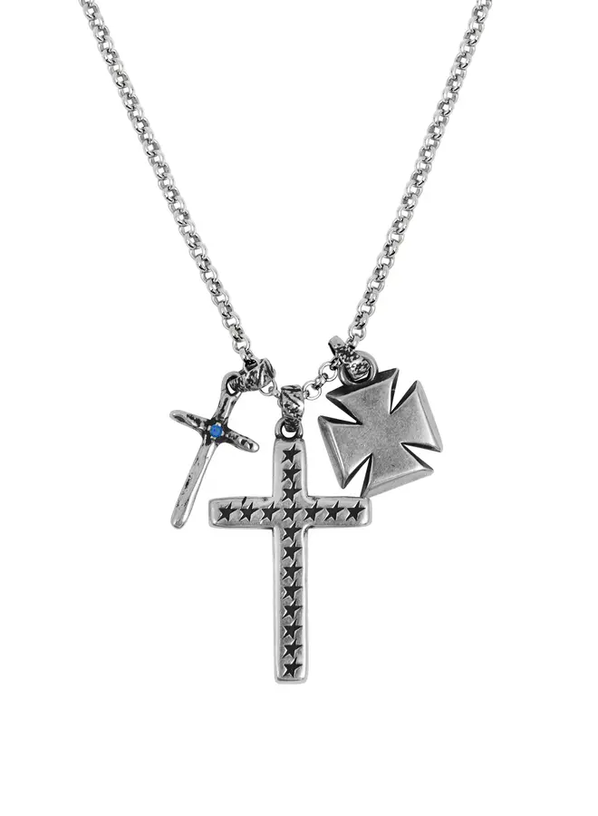 Multi Cross Necklace Silver