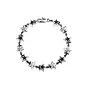 Black Enameled Stars Bracelet Silver