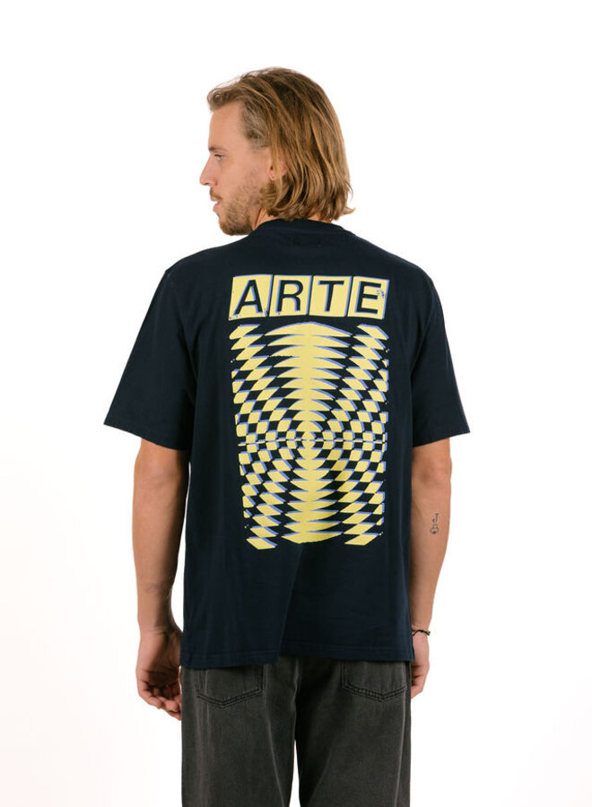 Abstract Back Print T-shirt Navy