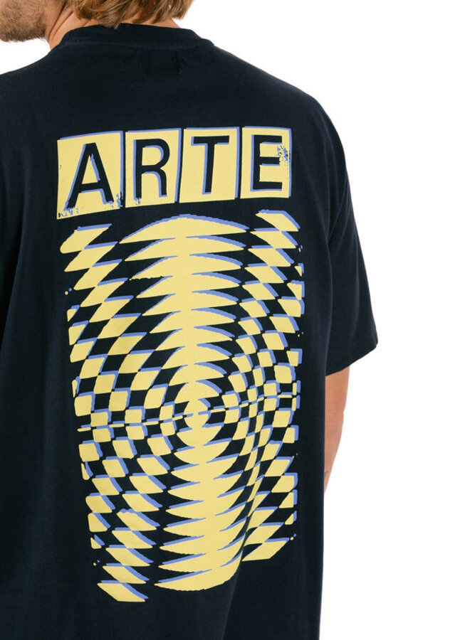 Abstract Back Print T-shirt Navy