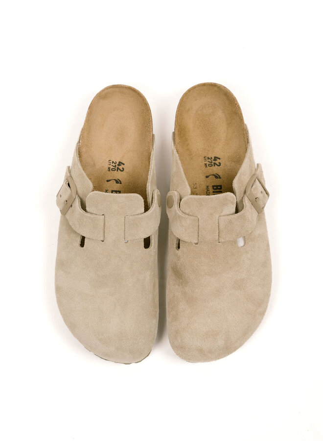 Boston Suede Leather Faded Khaki