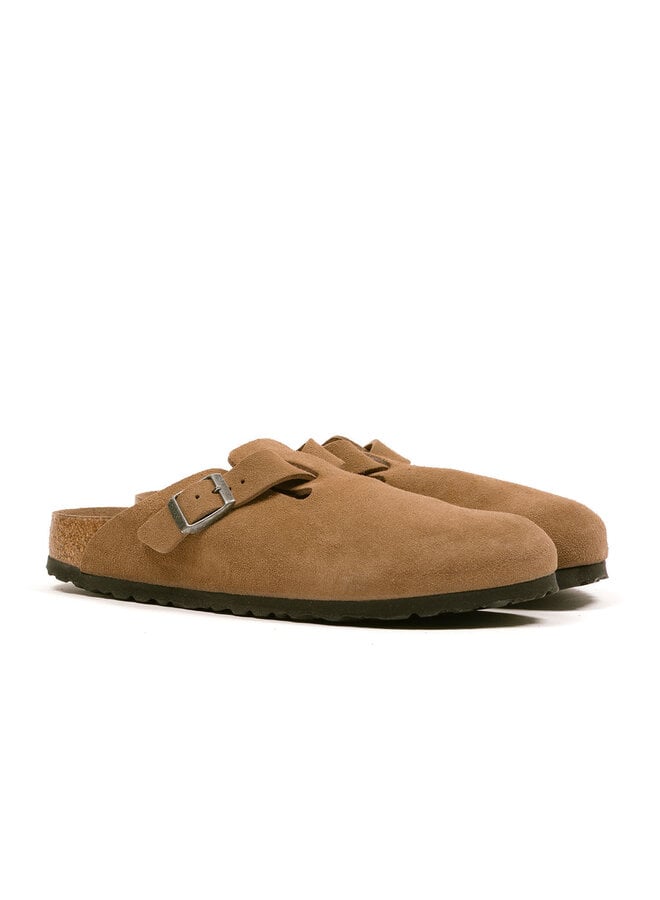 Boston Soft Footbed Suede Leather Dark Tea Tonal