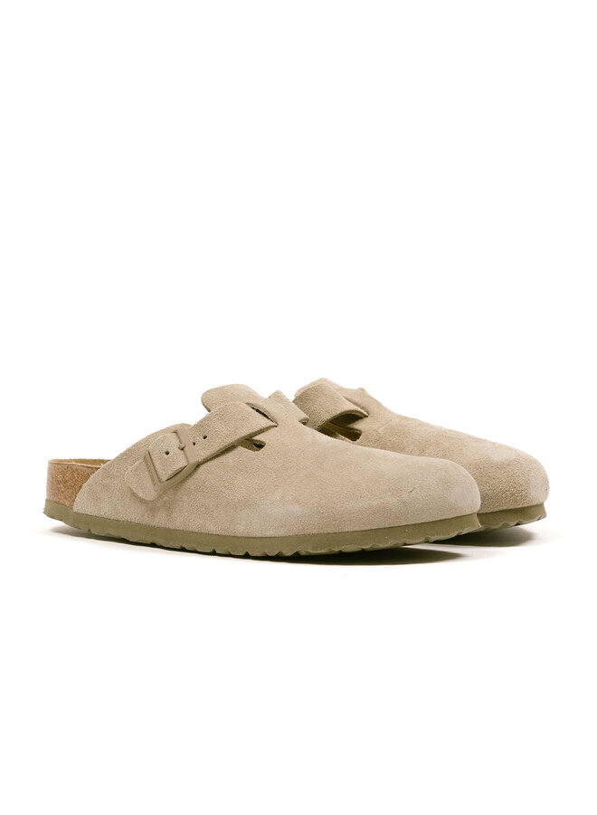 Boston Suede Leather Faded Khaki