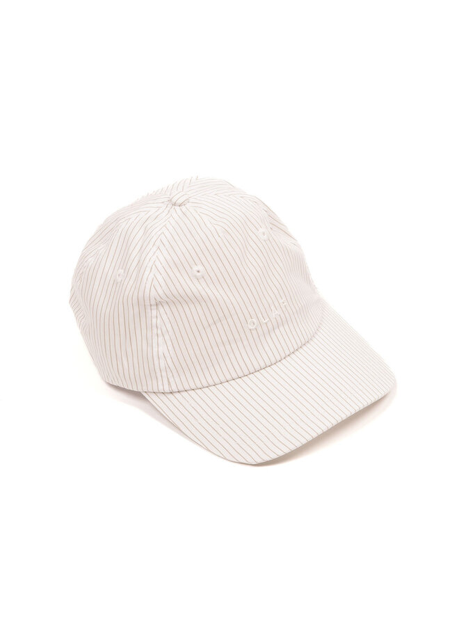 Stripe 5 Panel Cap Off White
