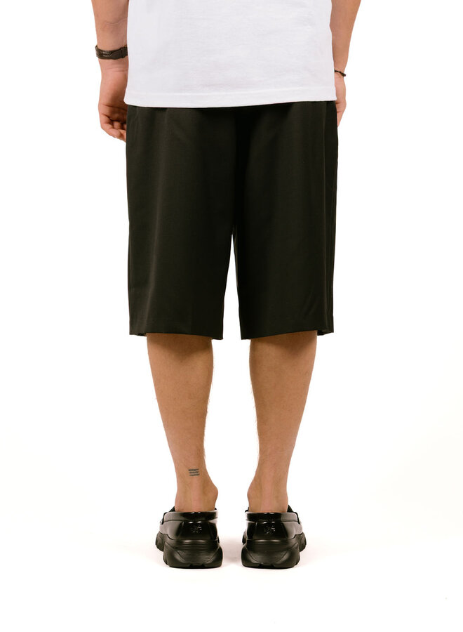 Tropical Wool Blend Tailored Shorts Black