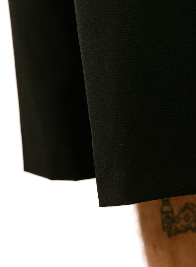 Tropical Wool Blend Tailored Shorts Black