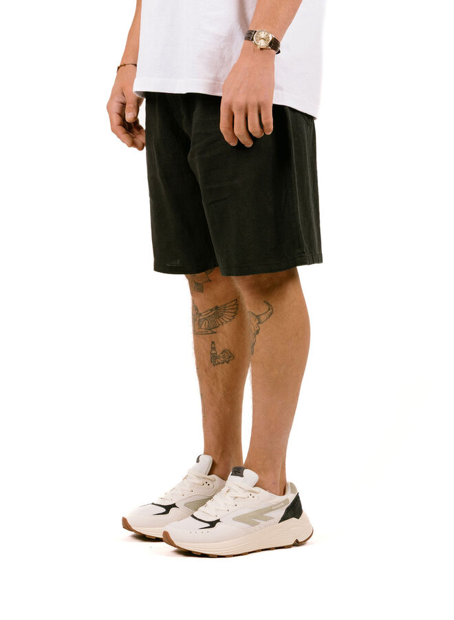 Baggy Linen Devin Short Black