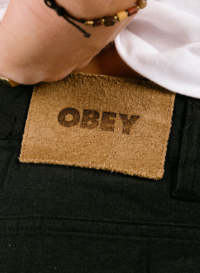 Baggy Linen Devin Short Black