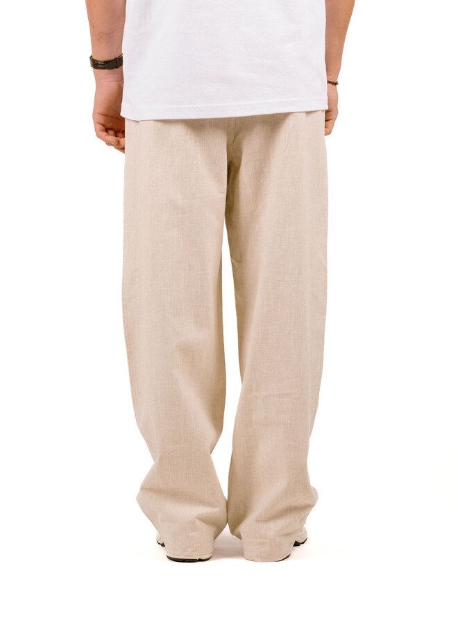 Linen Barrel Leg Pants Cement