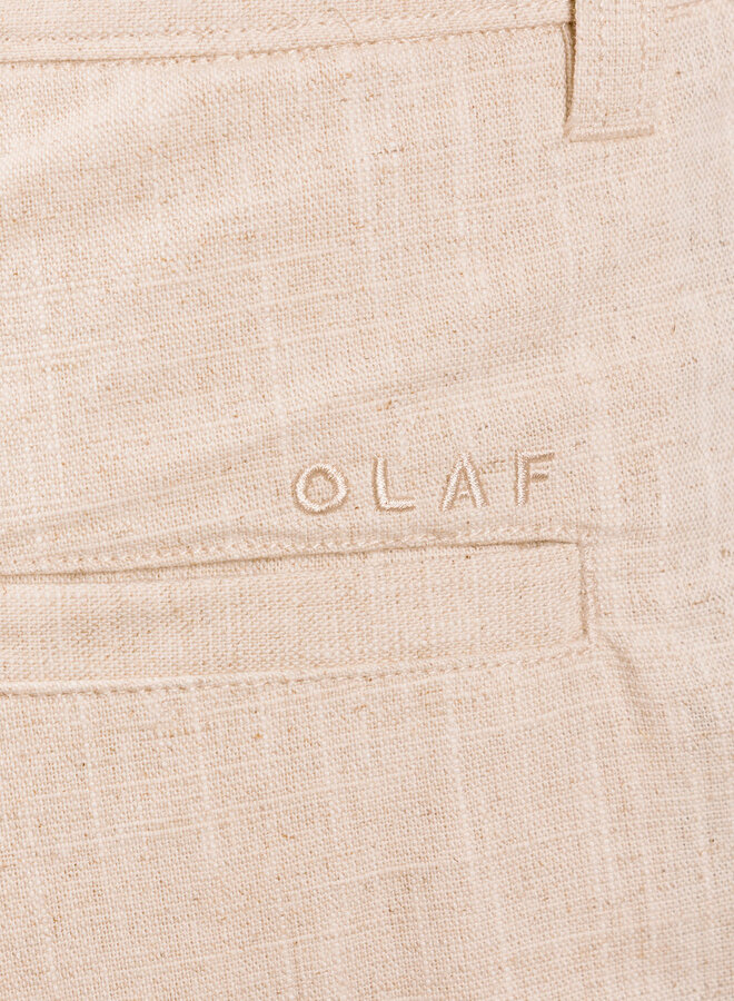 Linen Barrel Leg Pants Cement