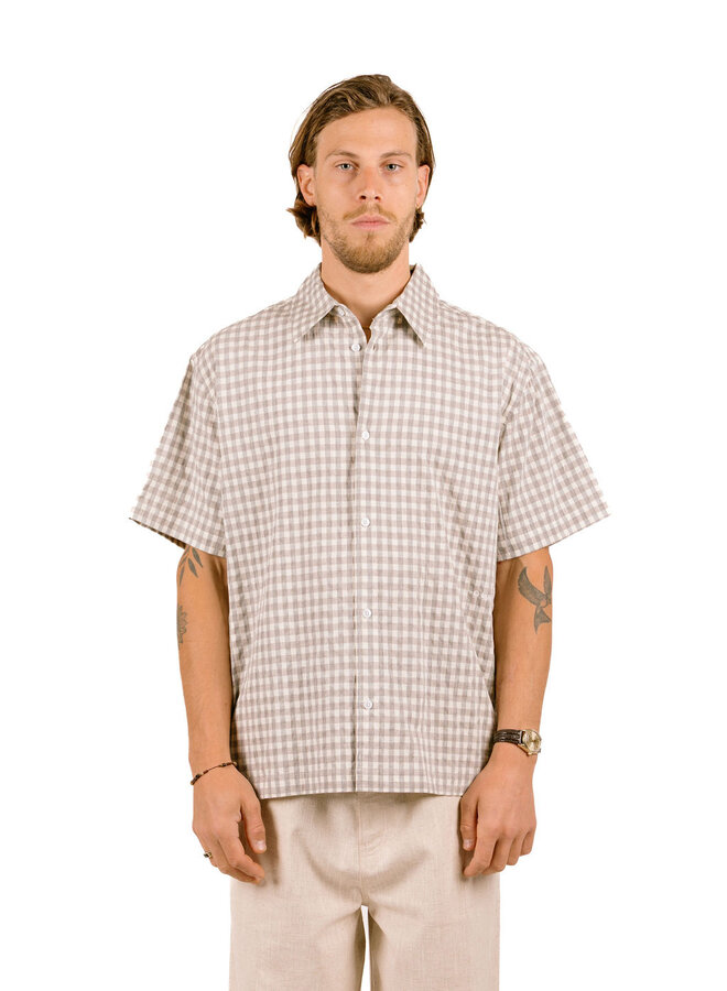 Check Boxy SS Shirt Heather Grey