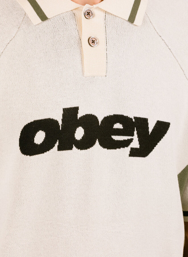 Obey Sport Polo Sweater Unbleached Multi