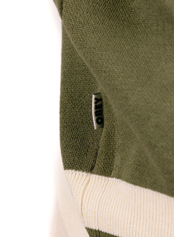 Obey Sport Polo Sweater Unbleached Multi