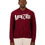 Stencil Zip Cardigan Bordeaux