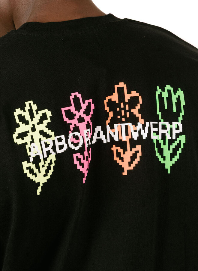 Pixel Flower T-Shirt Black