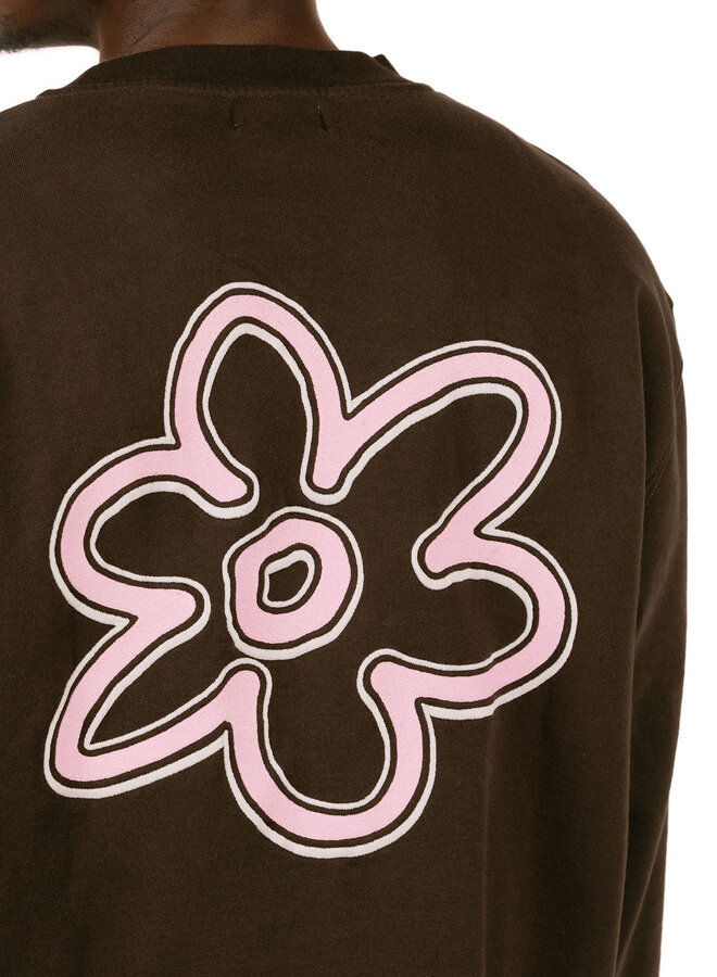 Line Flower Crewneck Brown