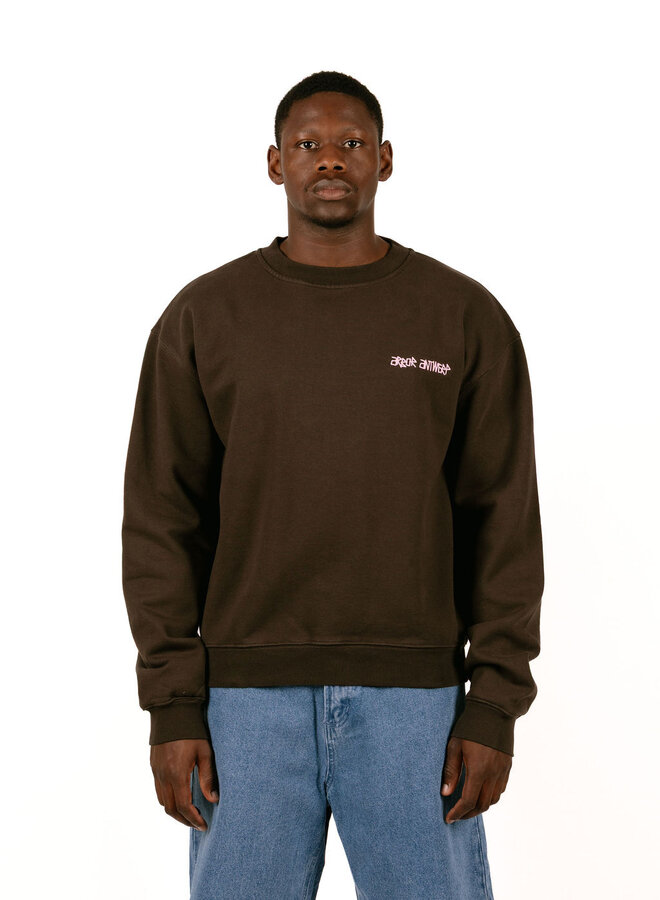 Line Flower Crewneck Brown