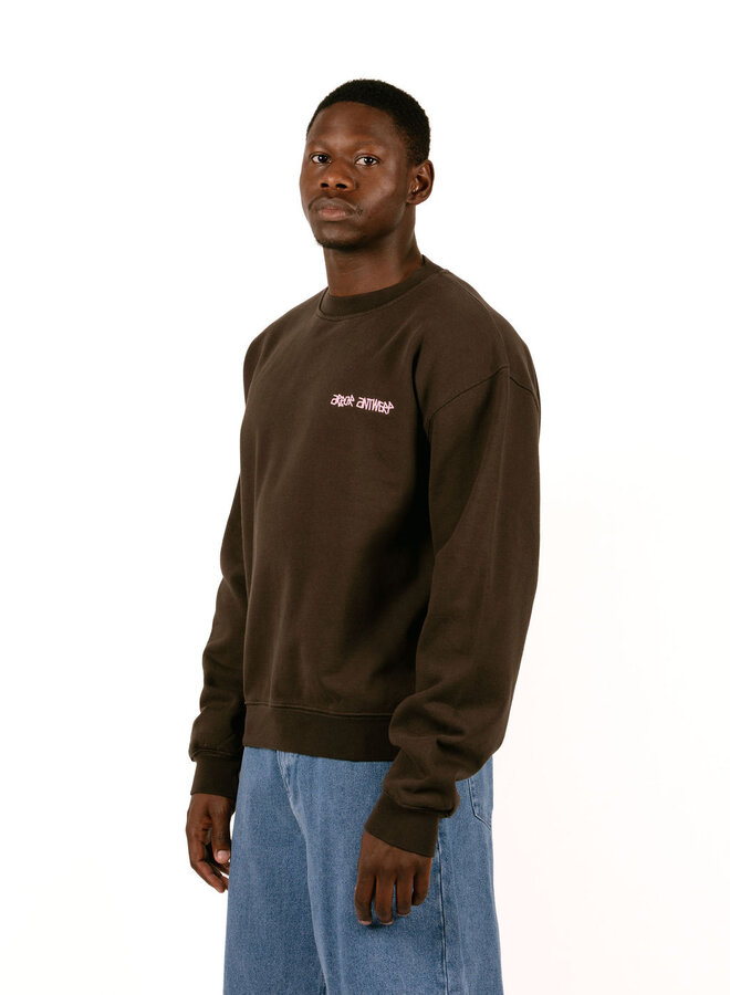 Line Flower Crewneck Brown