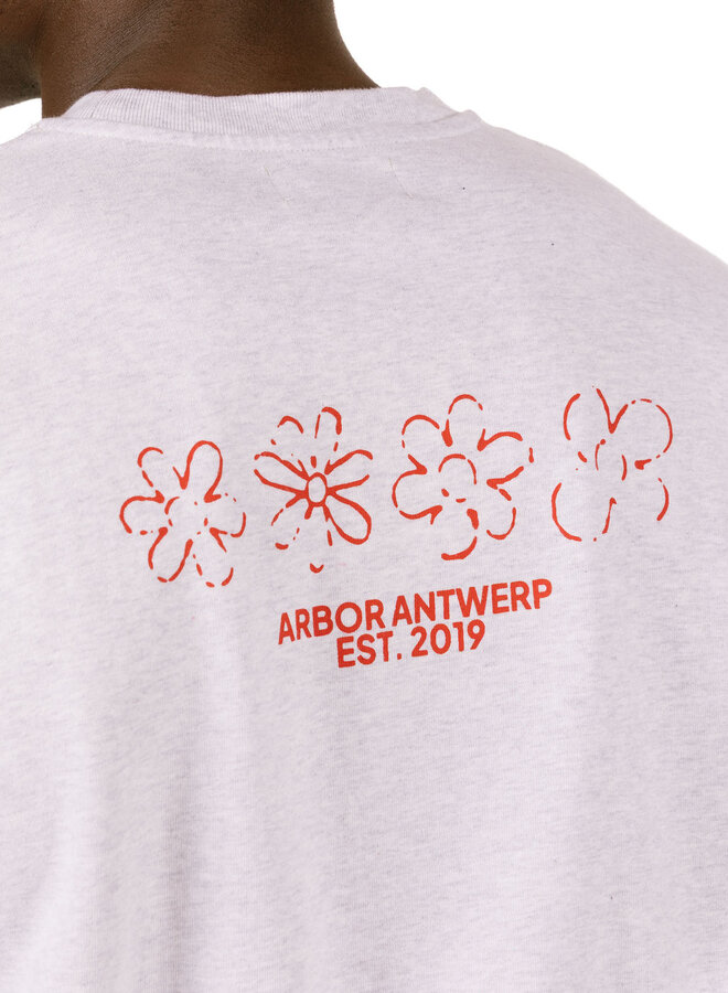 Red Flower Quartet T-Shirt Grey