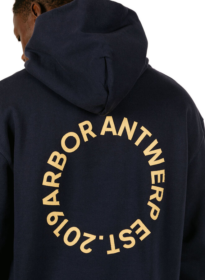 Circle Application Hoodie Blue