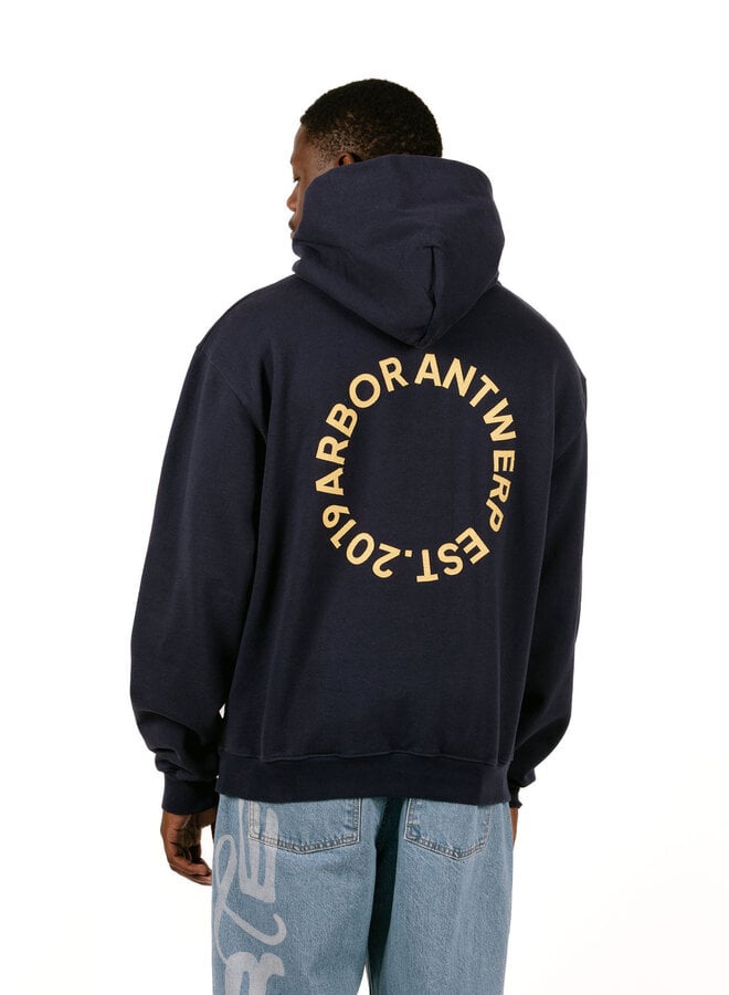 Circle Application Hoodie Blue
