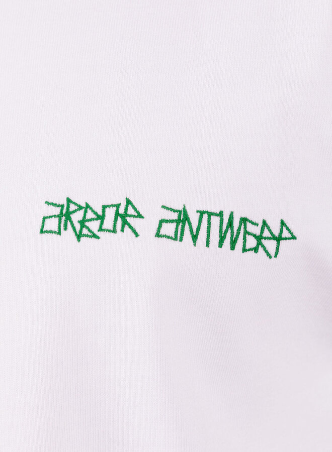 Green Line Flower T-Shirt White