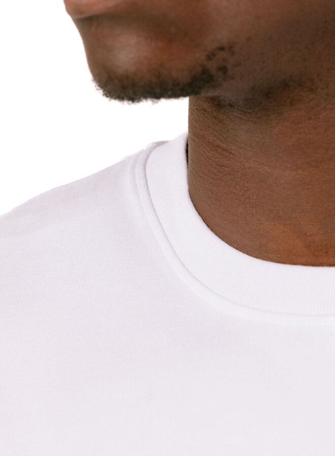 Green Line Flower T-Shirt White