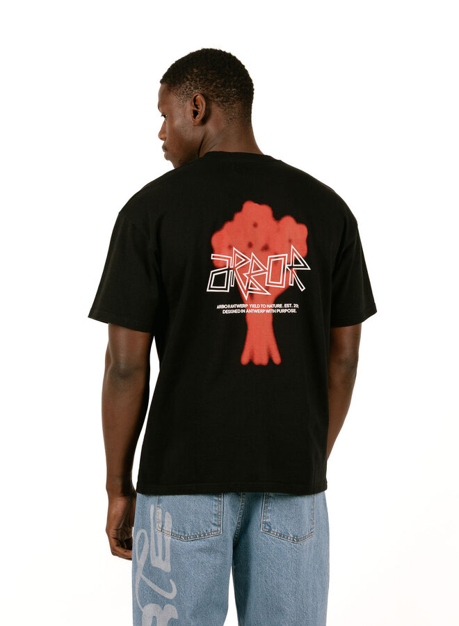 Floral Bouquet Red T-Shirt Black