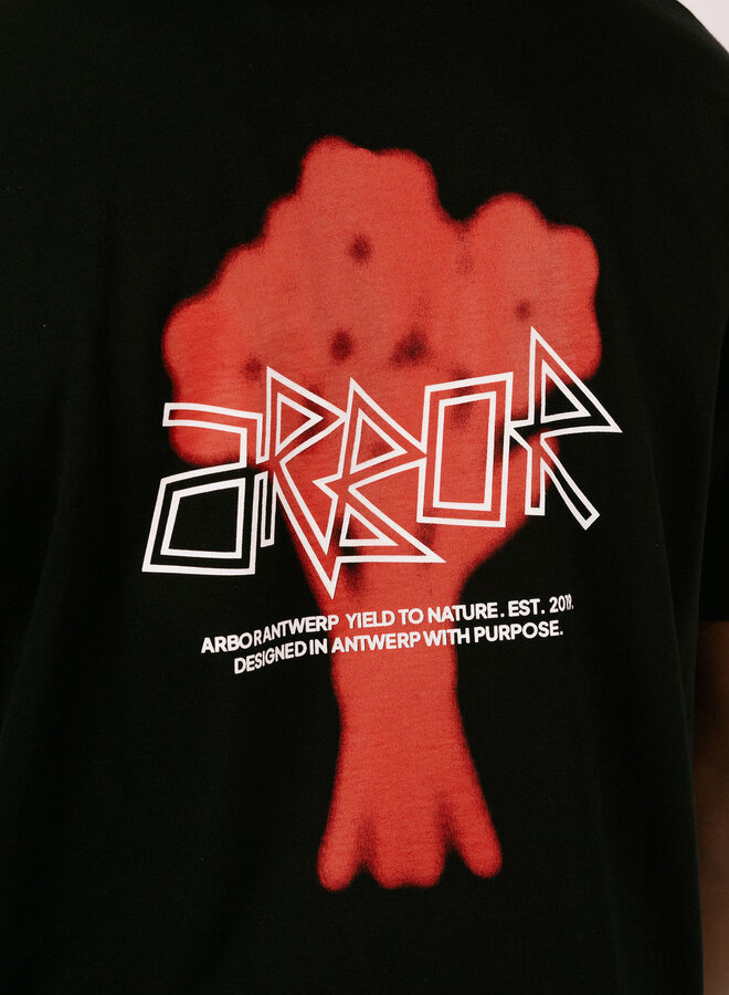 Floral Bouquet Red T-Shirt Black