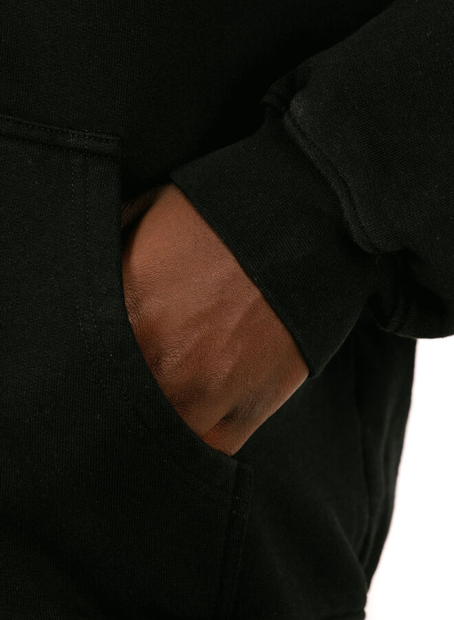 Cursive Zipper Hoodie Black