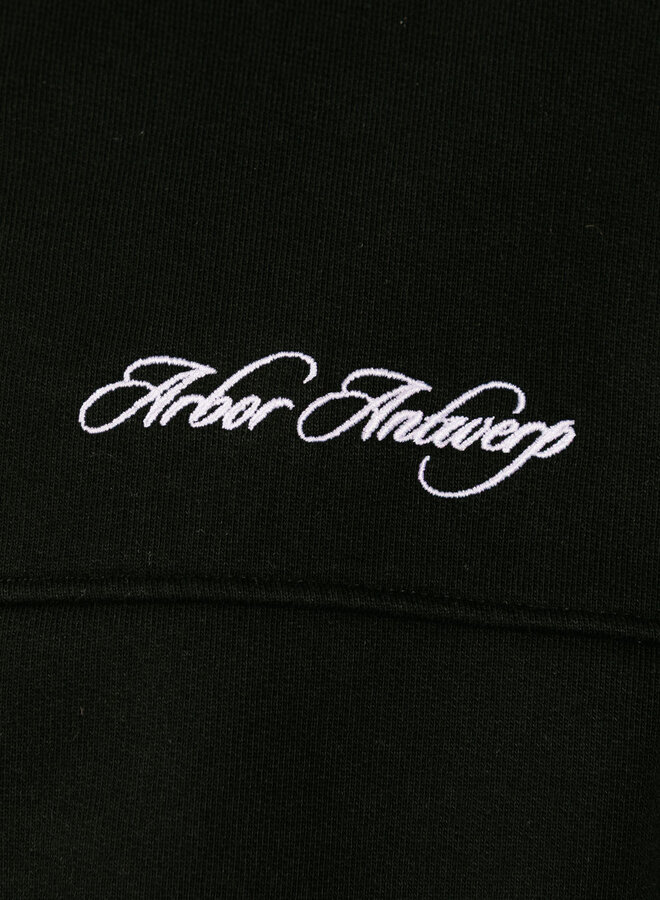 Cursive Zipper Hoodie Black