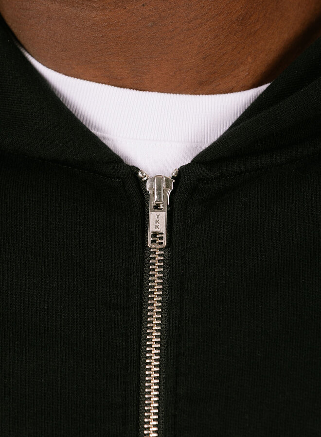 Cursive Zipper Hoodie Black