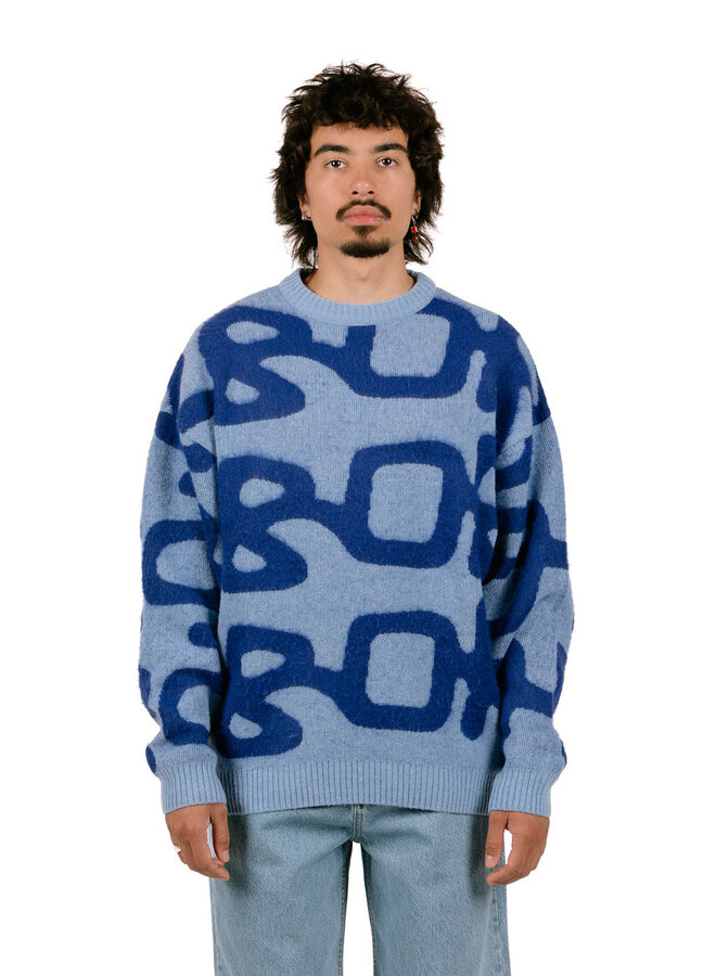 Big Logo Arbor Alpaca Knit Blue
