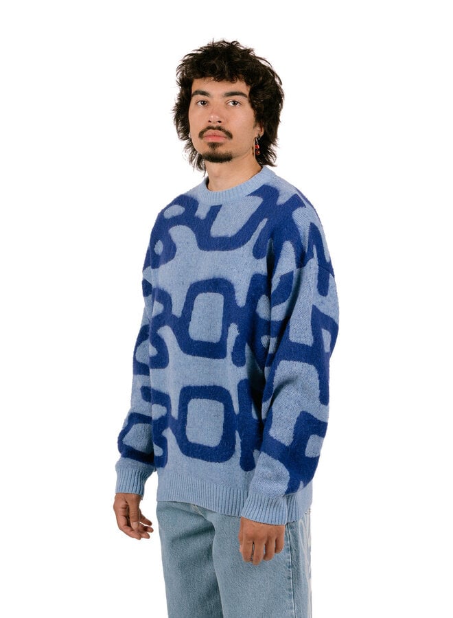 Big Logo Arbor Alpaca Knit Blue
