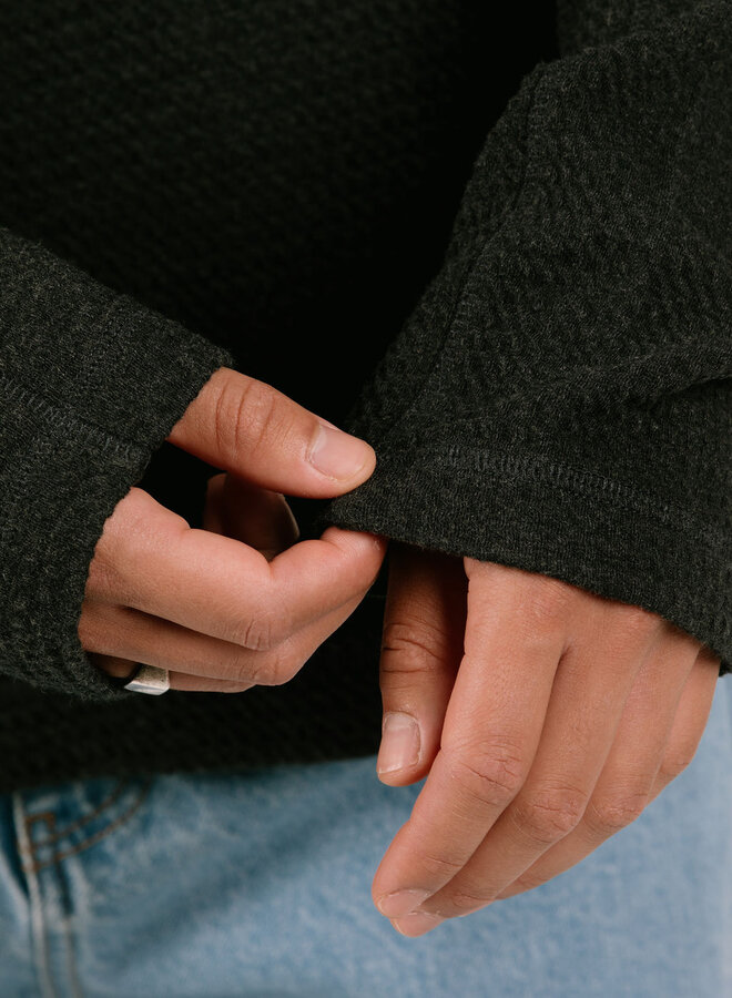 Waffle Crewneck Charcoal