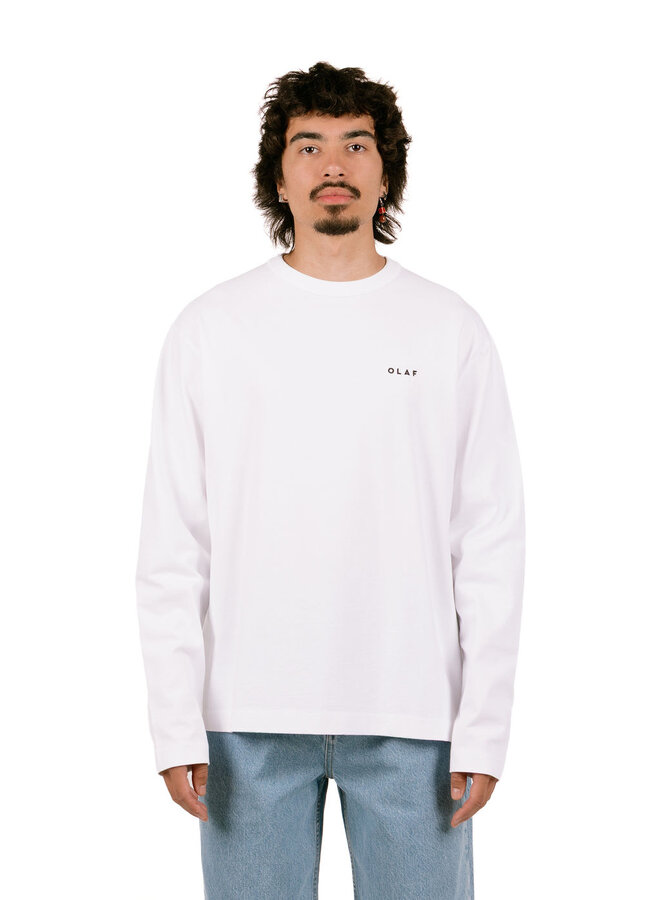 Western Logo LS Tee Optical White