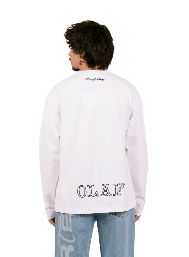Western Logo LS Tee Optical White