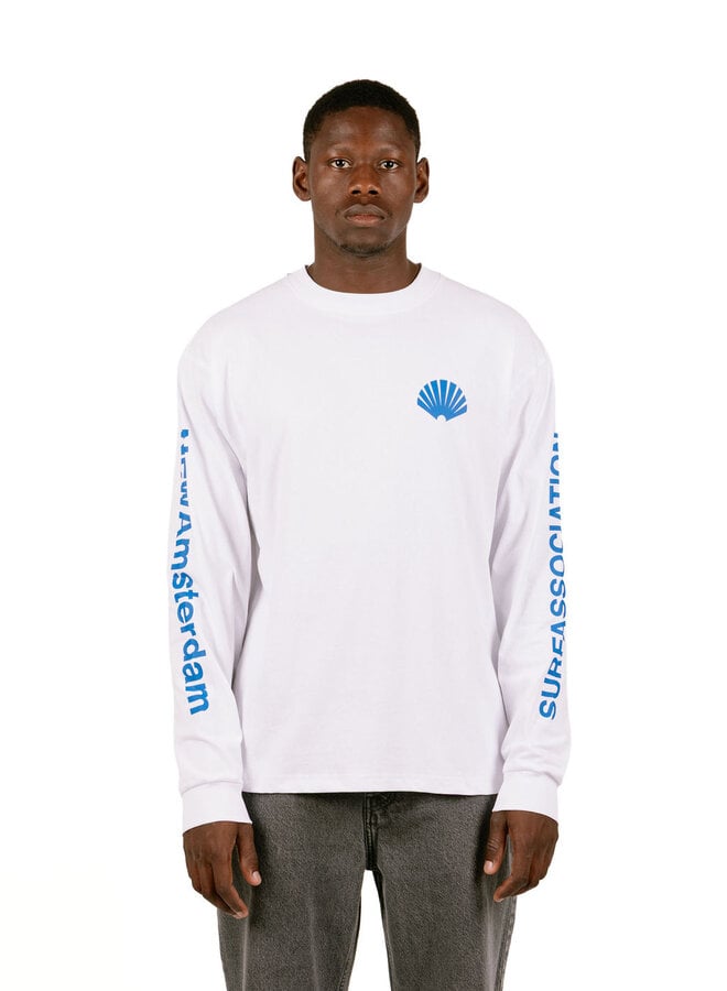 Logo Longsleeve White / Cobalt