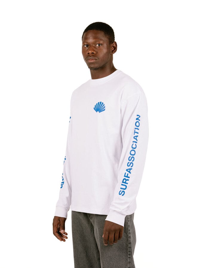 Logo Longsleeve White / Cobalt