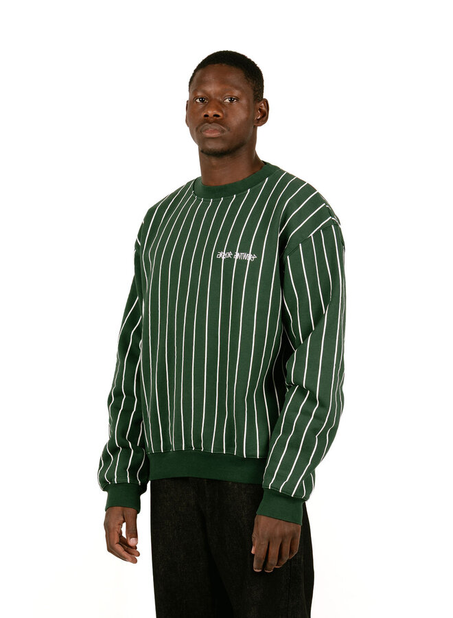 Vertical Lines Crewneck Green