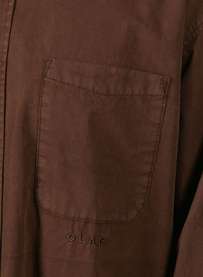 Washed Oversized Shirt Chocolate Plum