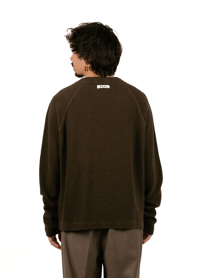 Waffle Crewneck Chocolate Plum