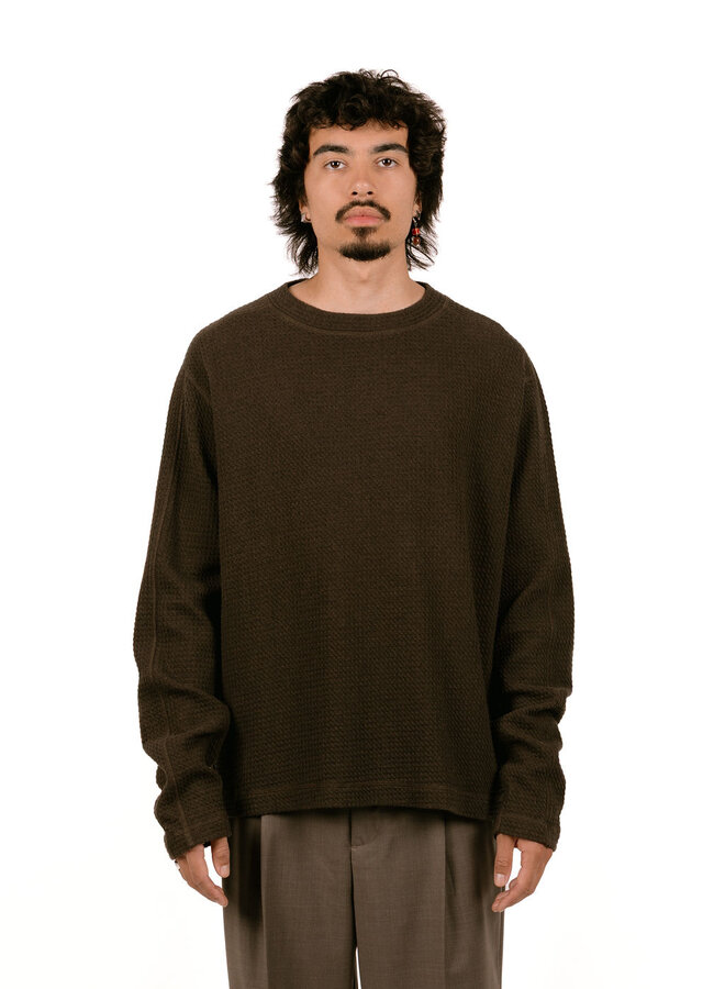 Waffle Crewneck Chocolate Plum