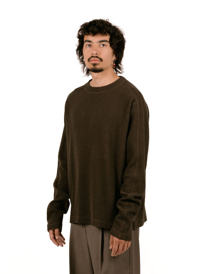 Waffle Crewneck Chocolate Plum