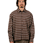 Flannel Boxy Shirt Chocolate Plum / Windsurfer