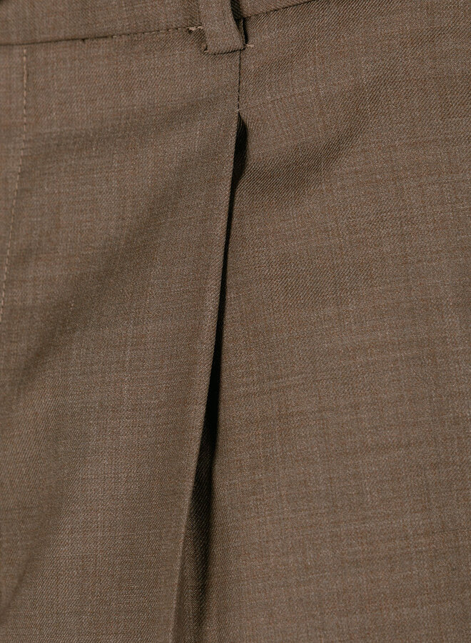 Regular Wool Pleated Pant Chocolate Chip
