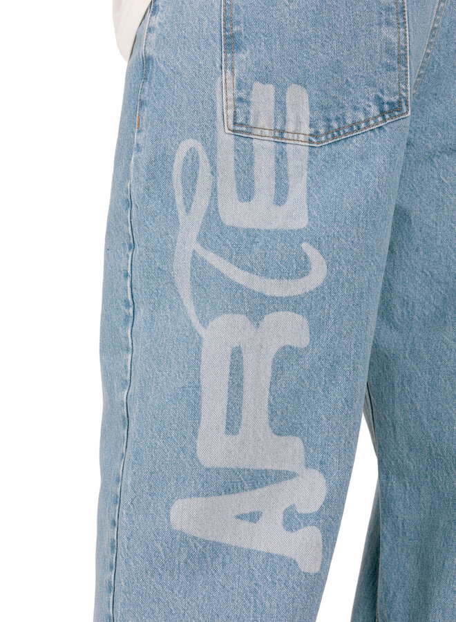 Stencil Uniform Denim Pants Denim Bleach