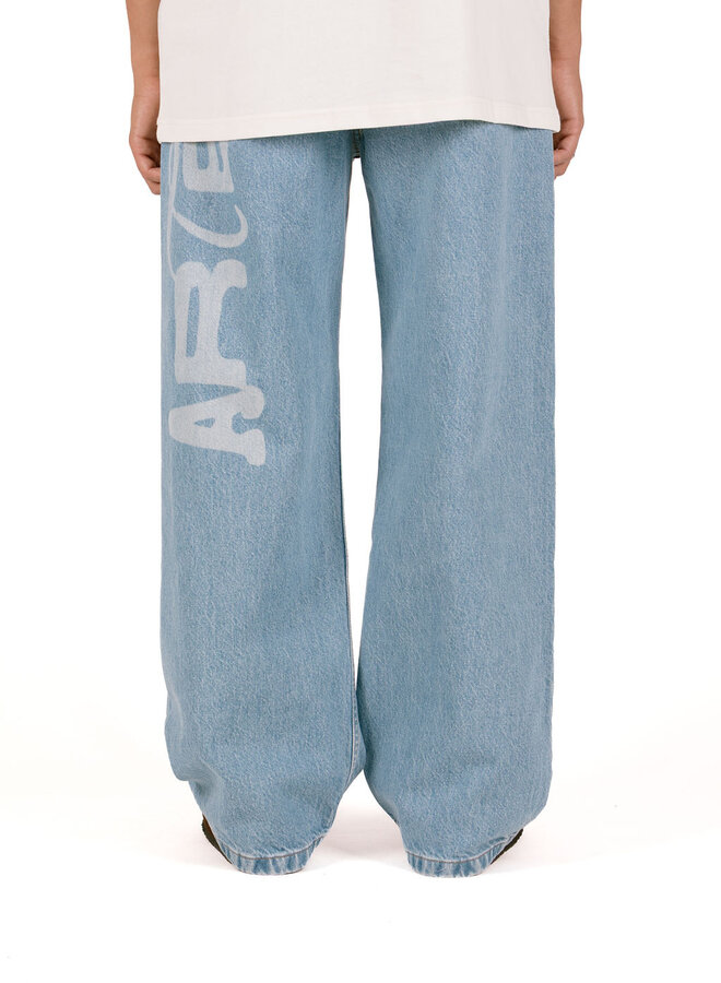 Stencil Uniform Denim Pants Denim Bleach