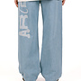 Stencil Uniform Denim Pants Denim Bleach