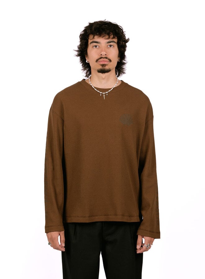 Logo Longsleeve Waffle Brown